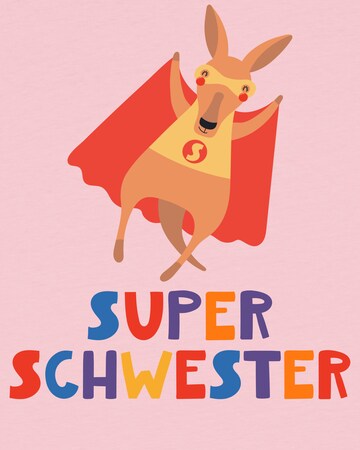 watabout.kids T-Shirt 'Känguru Superschwester' in Pink