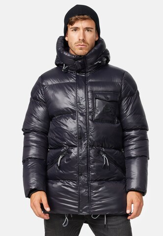 INDICODE JEANS Winter jacket 'Local' in Black: front