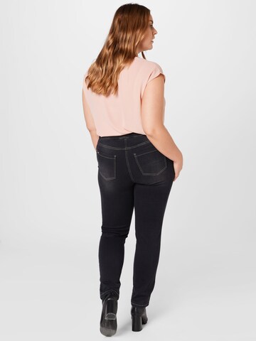 SAMOON Slimfit Jeans pajkice | črna barva