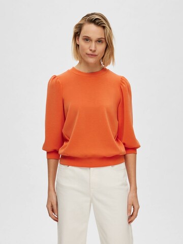 SELECTED FEMME Sweatshirt in Oranje: voorkant