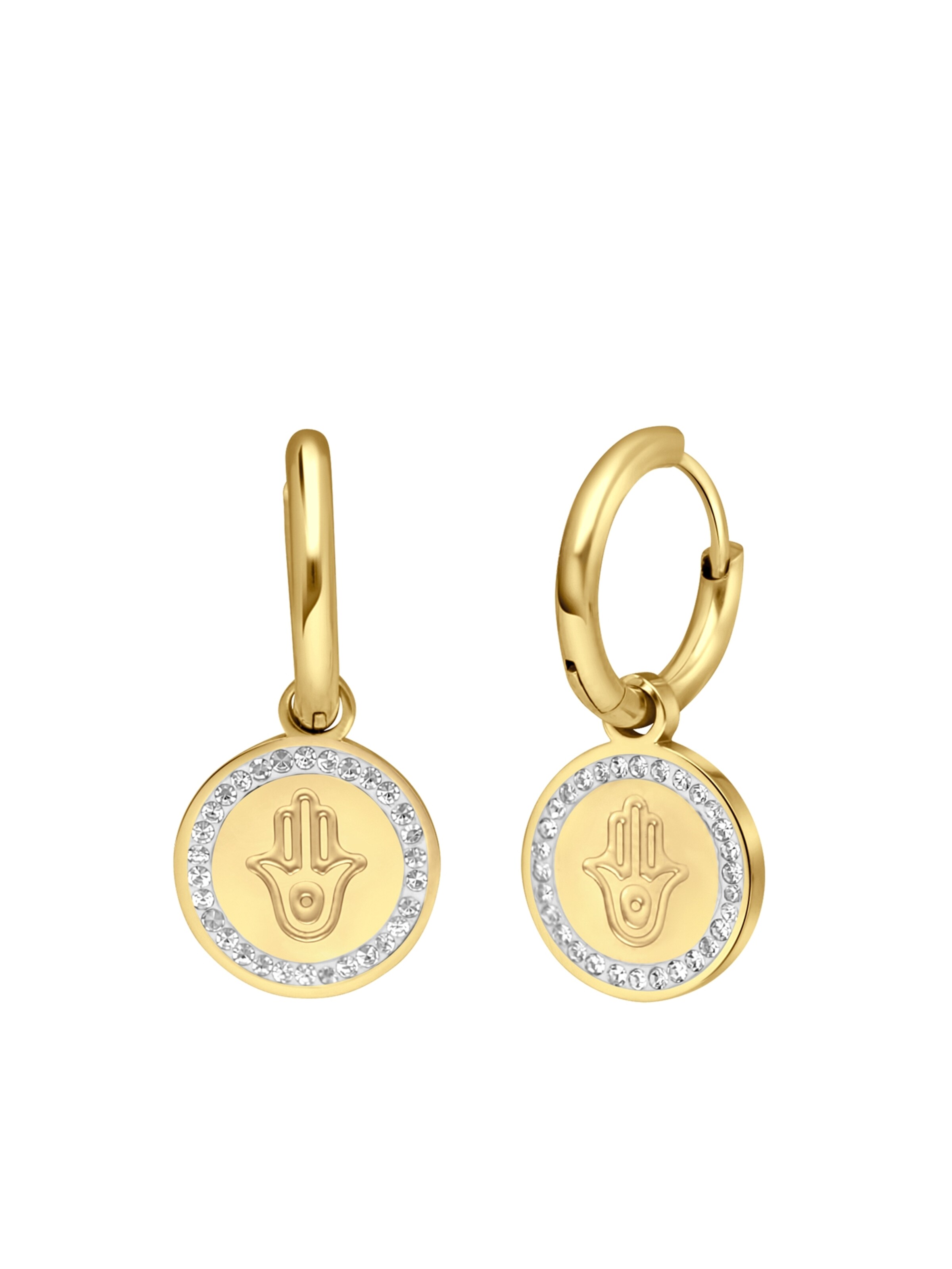 Boucles d'oreilles Lucardi en or : devant