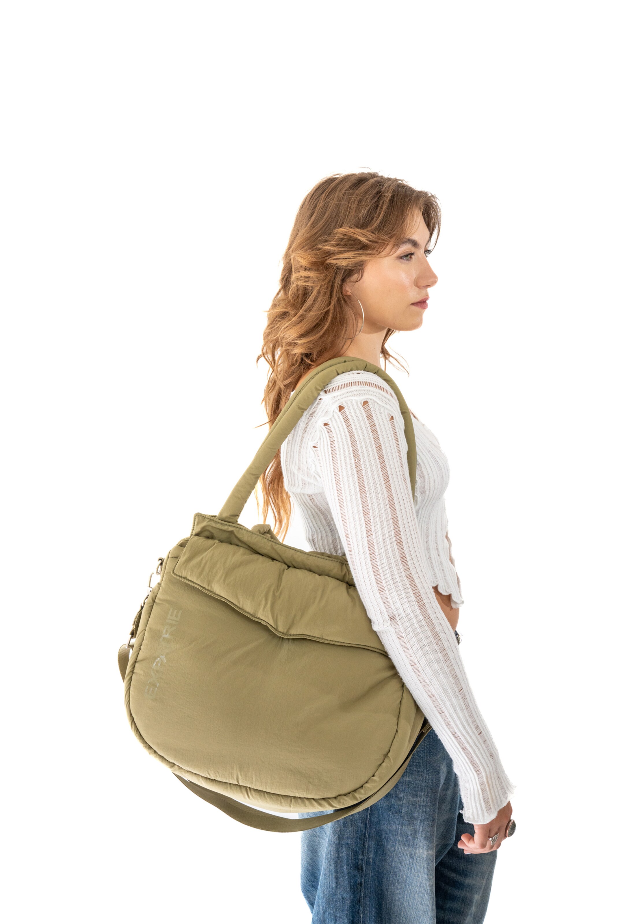 Expatrié Μεγάλη τσάντα 'Poppy' σε πράσινο: μπροστά