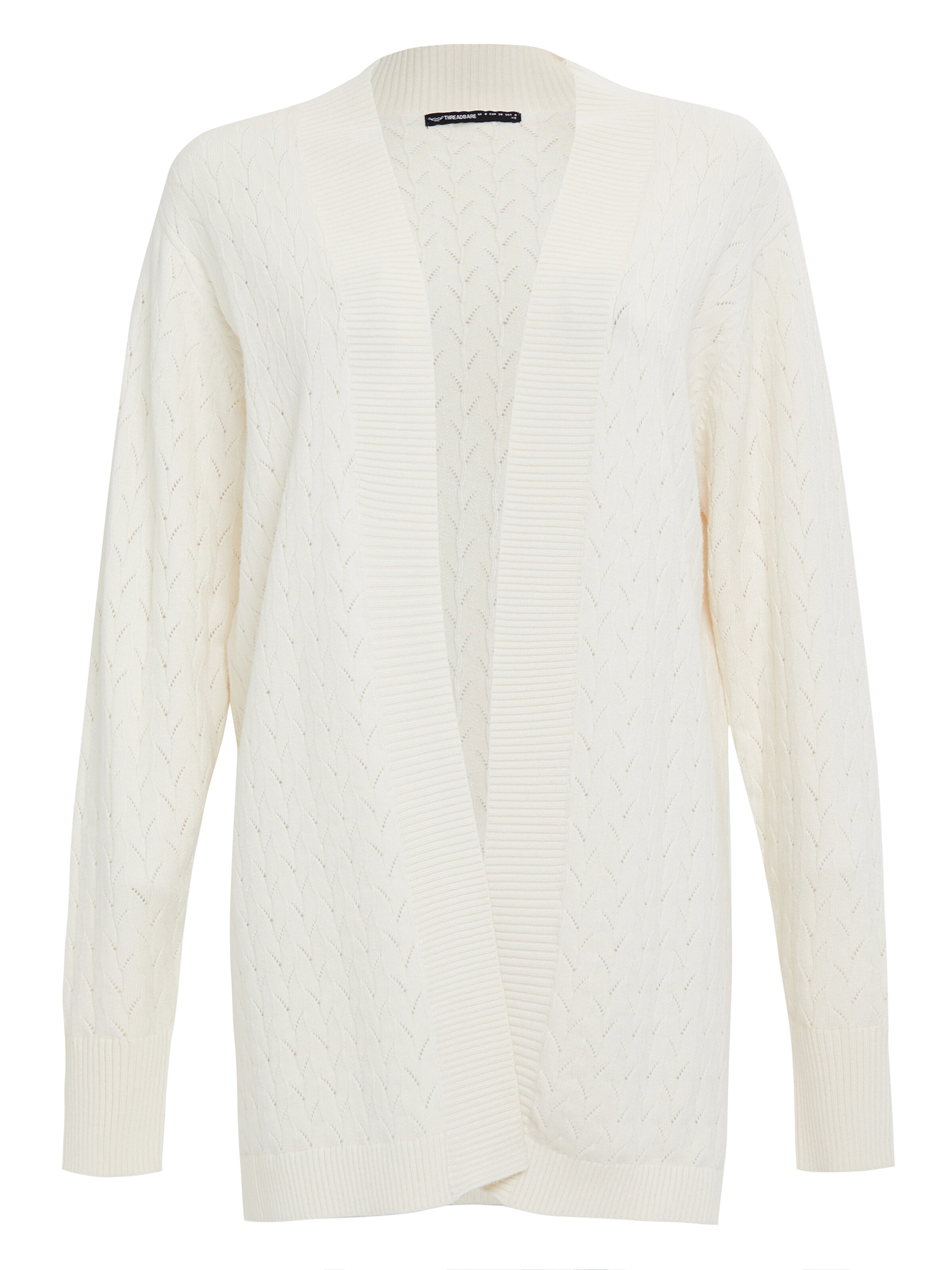 Threadbare Strickjacke 'Napier' in Weiß: Vorderseite