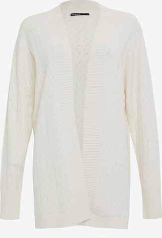 Threadbare Knit Cardigan 'Napier' in White: front