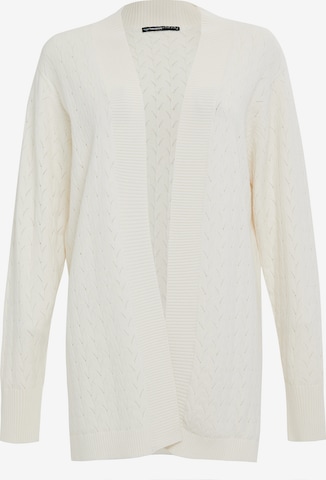 Threadbare Knit Cardigan 'Napier' in White: front