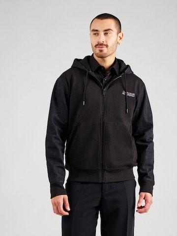 BOSS Sweat jacket in Black: front
