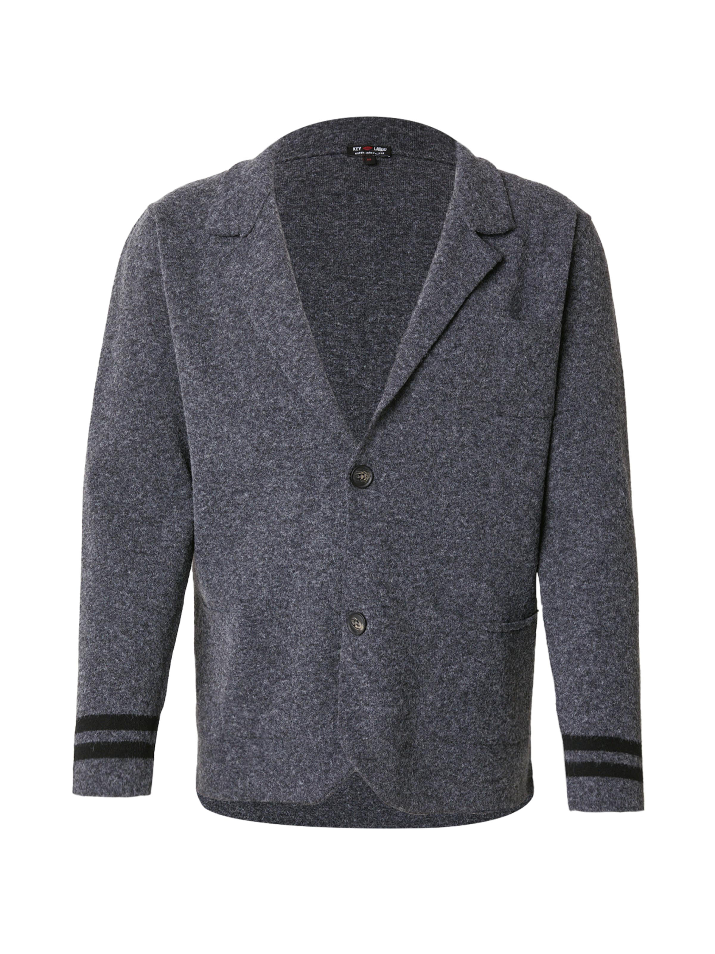 Key Largo Πλεκτή ζακέτα 'ALREADY' σε γκρι: μπροστά