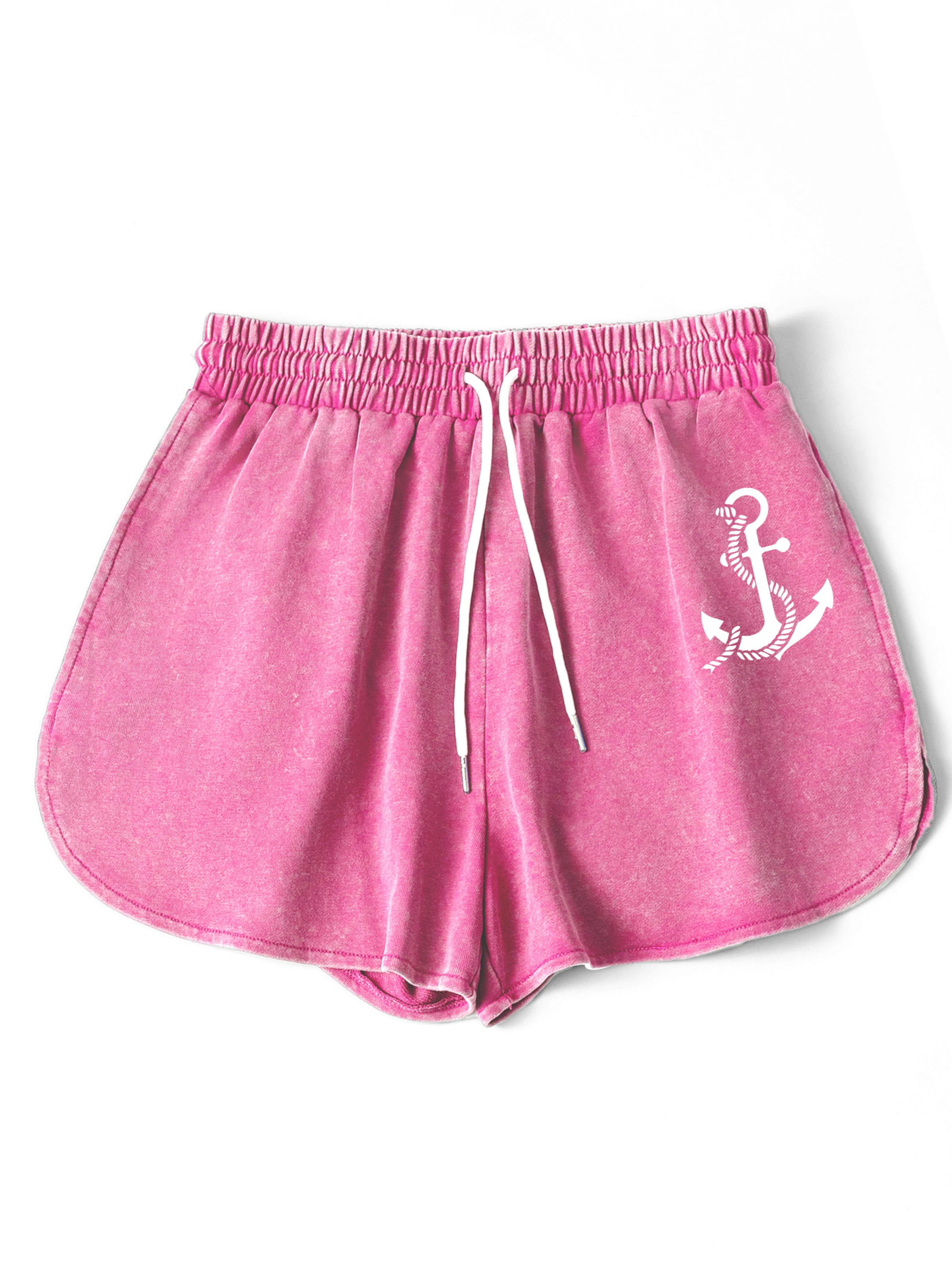 GORHEY Broek 'Women Summer Casual Drawstring Comfy Dressy Lounge Beach Vacation Print Shorts' in Roze: voorkant