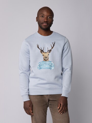 Felpa ' Hirsch ' di Watapparel in blu: frontale