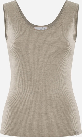 YOU LOOK PERFECT Neuletoppi 'TOP BLOSSOM - Geripptes Merino Top mit Rundhals' koossa XS värissä taupe, Tuotenäkymä