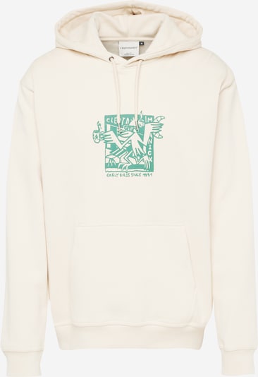 Cleptomanicx Sweat-shirt 'Early Birds' en beige / vert foncé, Vue avec produit