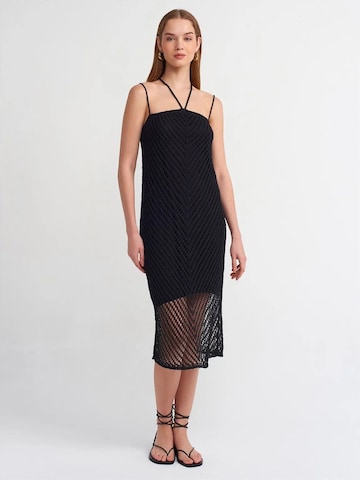 Dilvin - Vestido de malha em preto: frente