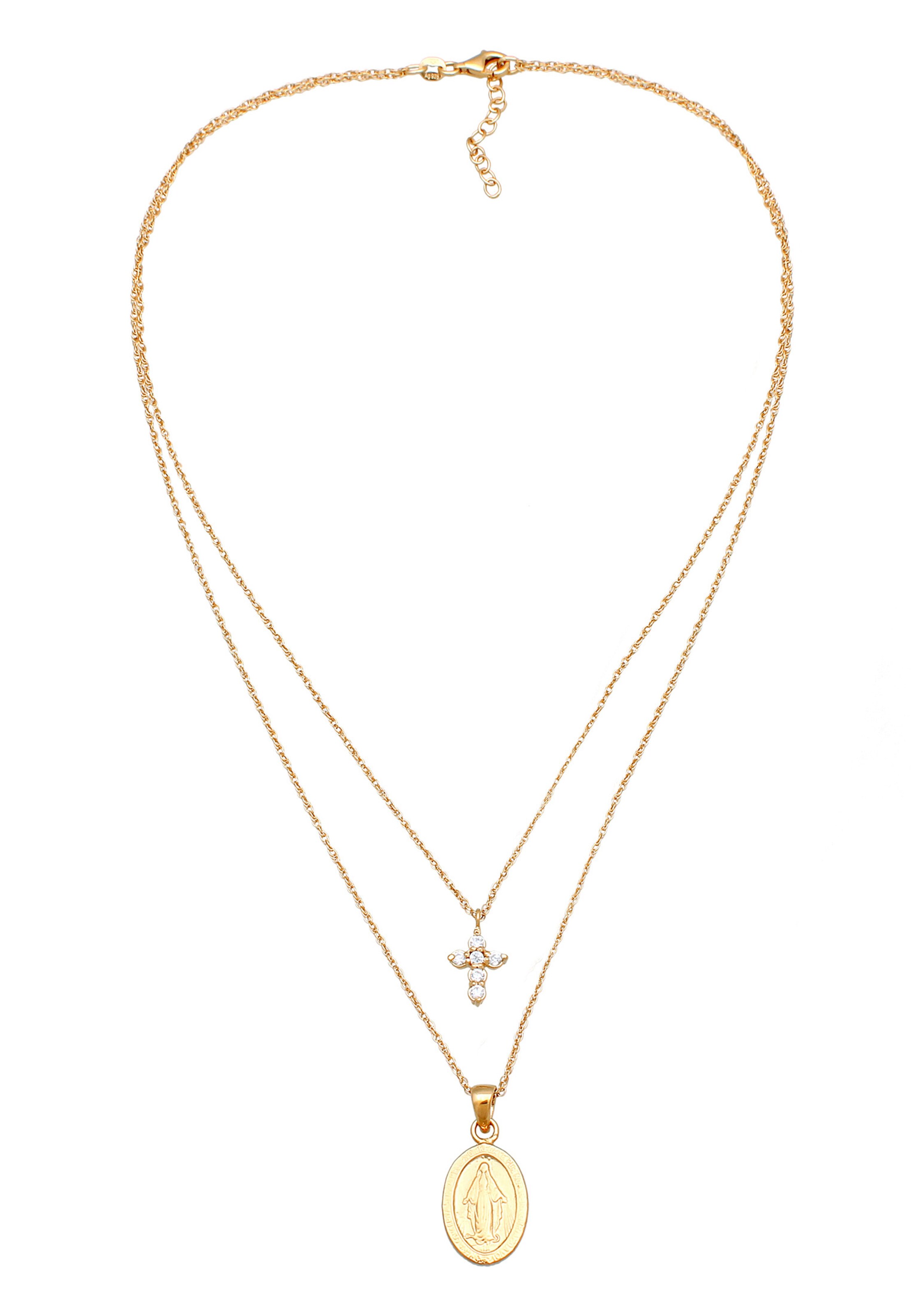 ELLI Necklace 'Kreuz' in Gold: front