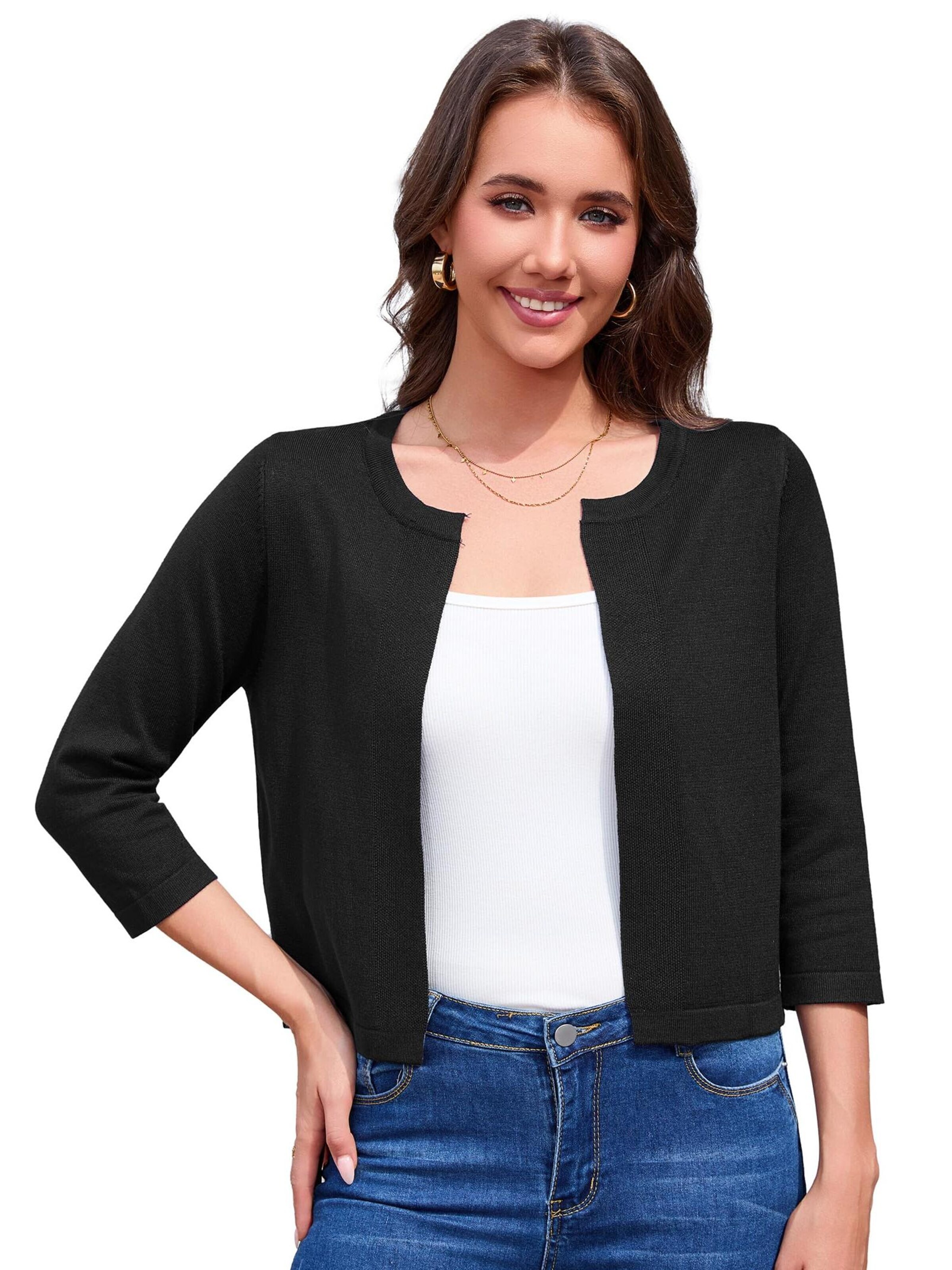 Yesfashion Strickjacke‌‌‌‌‌‌‌ in Schwarz: Vorderseite