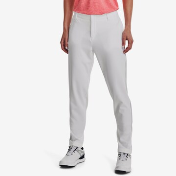 UNDER ARMOUR Regular Workout Pants 'Links' in White: front