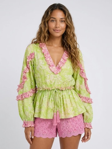 Miss June - Blusa 'Blouse Tavola' en verde: frente