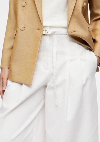COMMA - Pierna ancha Pantalón plisado en blanco