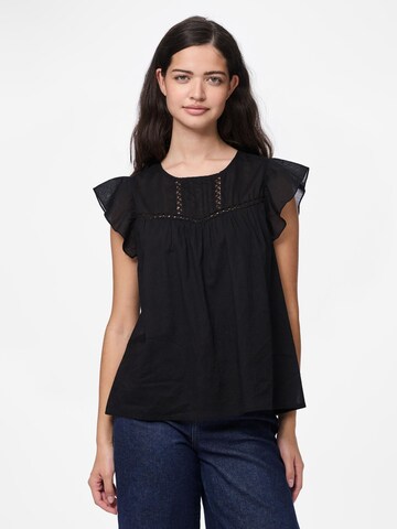 PIECES Blouse 'PCAstrid' in Zwart: voorkant