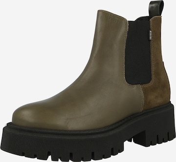 Steven New York Chelsea Boots 'PALMS' in Green: front