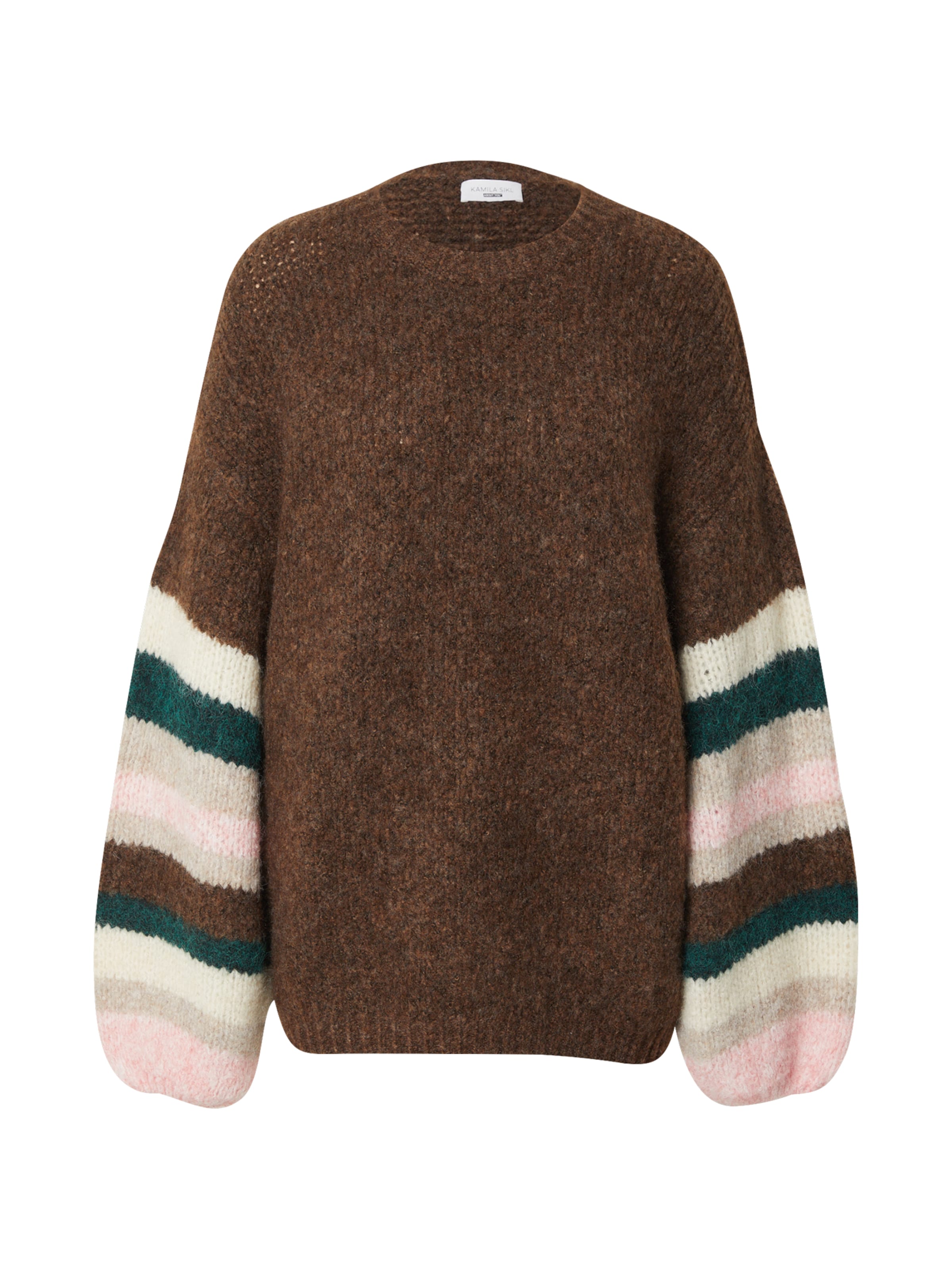 Kamila Šikl Πουλόβερ σε μπεζ / καφέ / πράσινο / ρόδινο, Άποψη προϊόντος