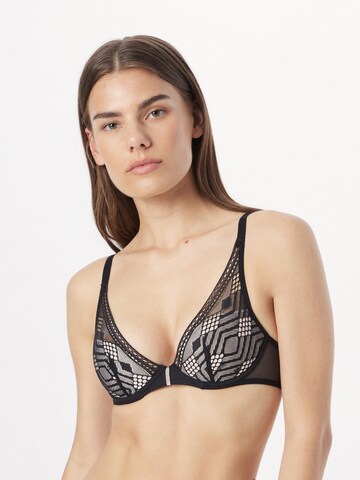 PASSIONATA Triangle Bra in Black: front