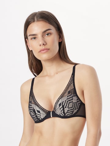 PASSIONATA Triangle Bra in Black: front