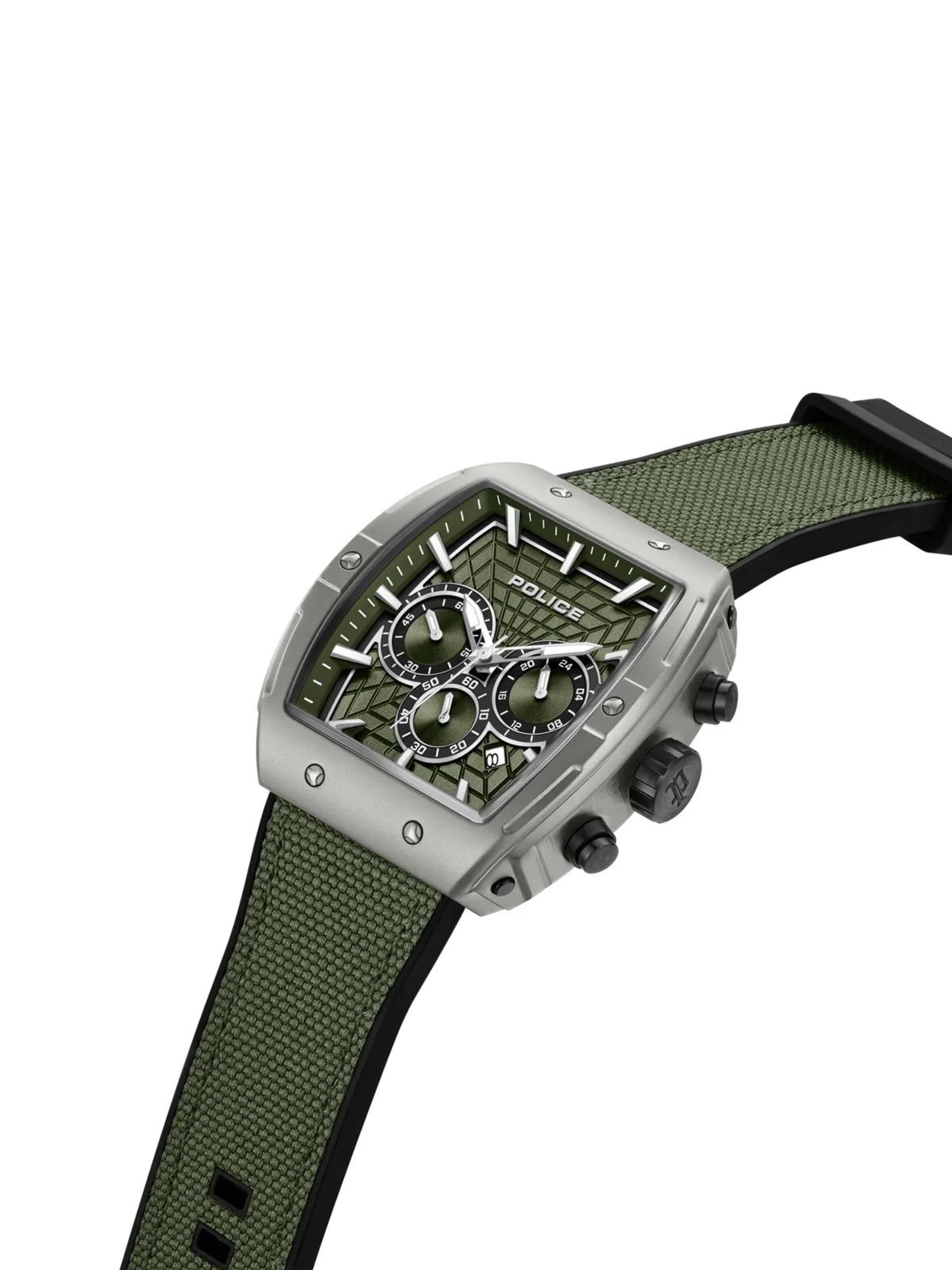 Montre à affichage analogique 'Chronograph Coswig - Quartz watch movement - Watch case width: 50 mm' POLICE en vert