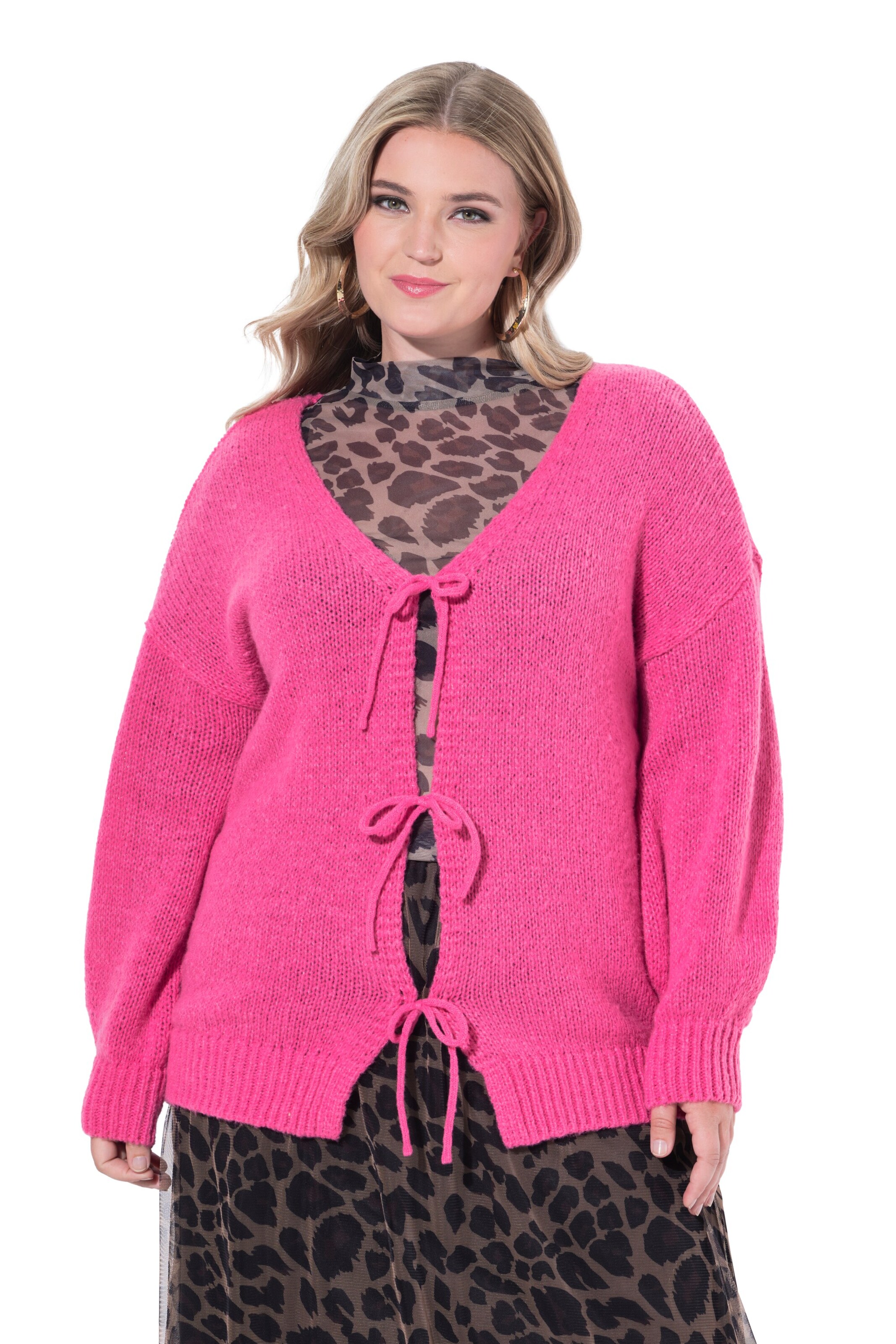 MIAMODA Knit cardigan in Pink: front