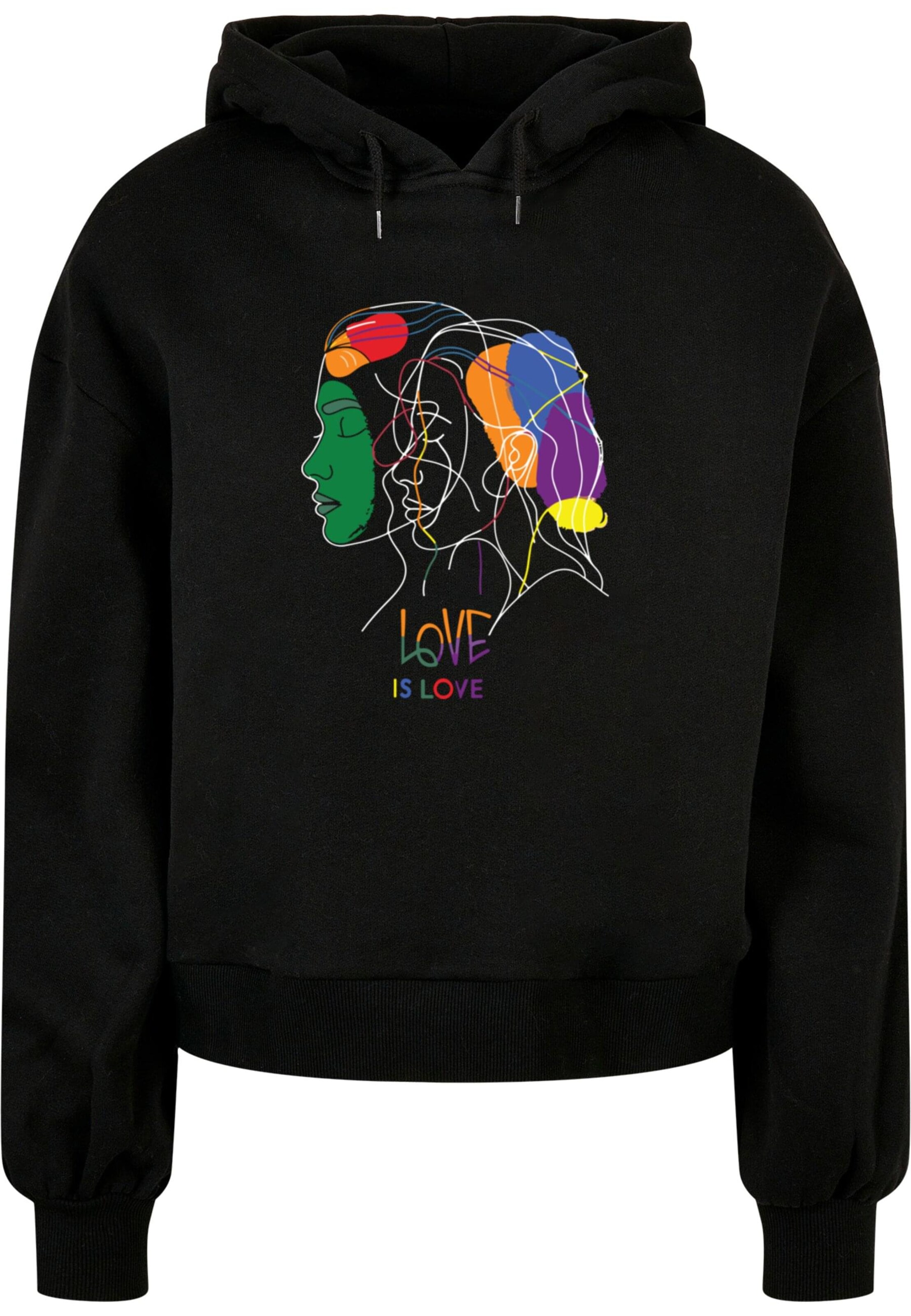 Merchcode Sweatshirt 'Love Is Love' in Black: front