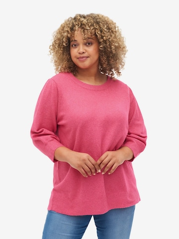 Pullover di Zizzi in rosa: frontale