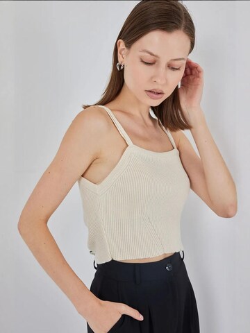 Bigdart - Top 'Crop Top' em bege