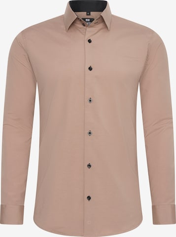Rusty Neal Button Up Shirt in Beige: front