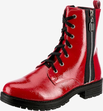 Lynfield Lace-Up Ankle Boots in Red: front