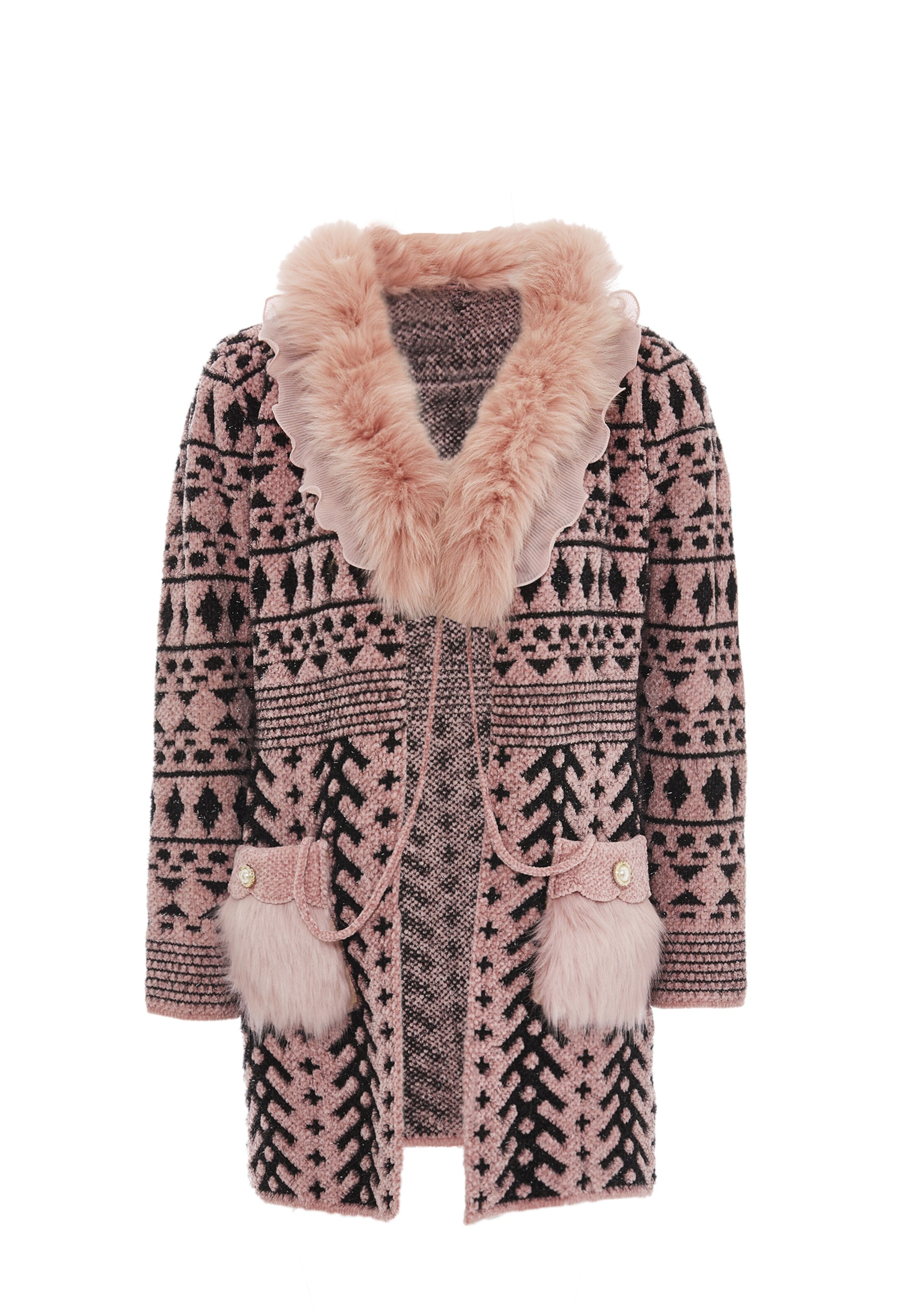 faina Вязаная кофта в Ярко-розовый: спереди