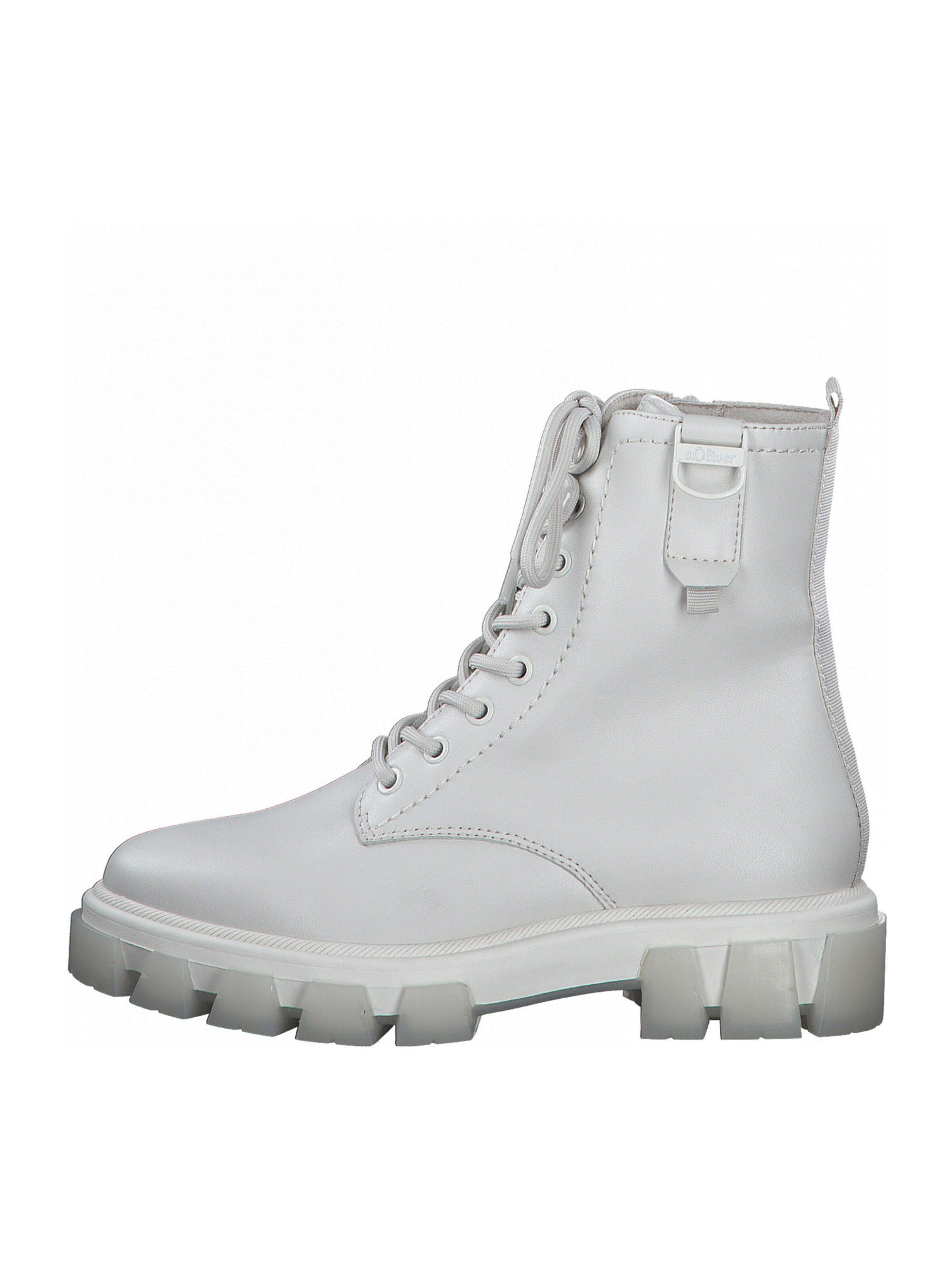 s.Oliver Lace-Up Ankle Boots in Cream 