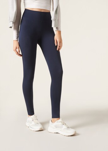 CALZEDONIA Skinny Leggings in Blau