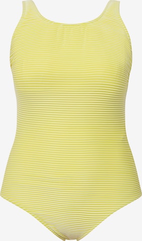 Ulla Popken Bralette Swimsuit in Yellow: front