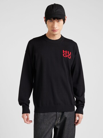 HUGO Sweater 'SAN CASSIANO' in Black: front