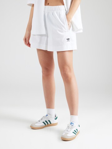 ADIDAS ORIGINALS Loose fit Trousers 'ESS' in White: front