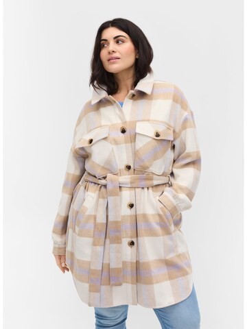 Zizzi Hemdjacke 'Sandie' in Beige: predná strana