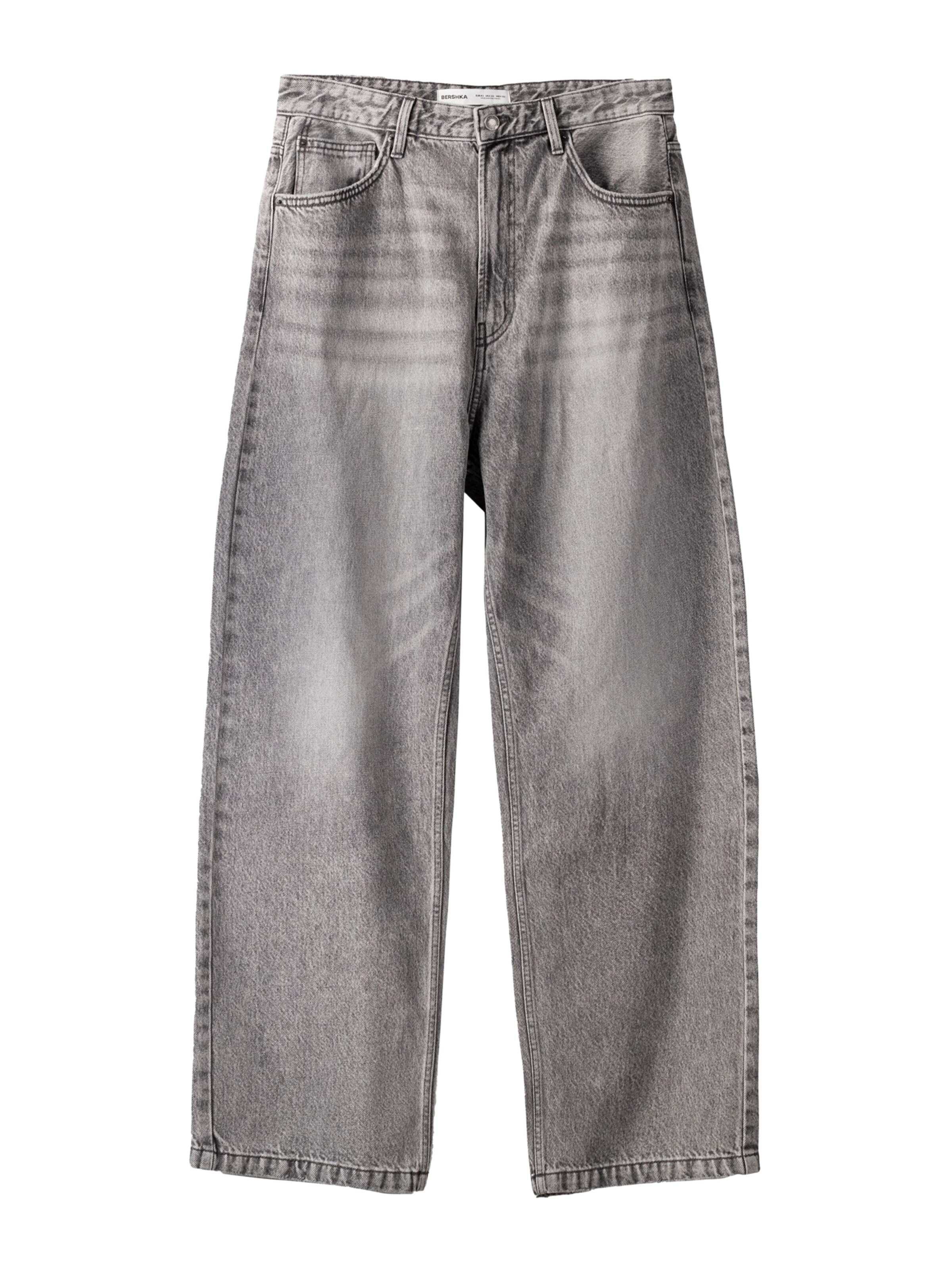 Loosefit Jean Bershka en gris : devant