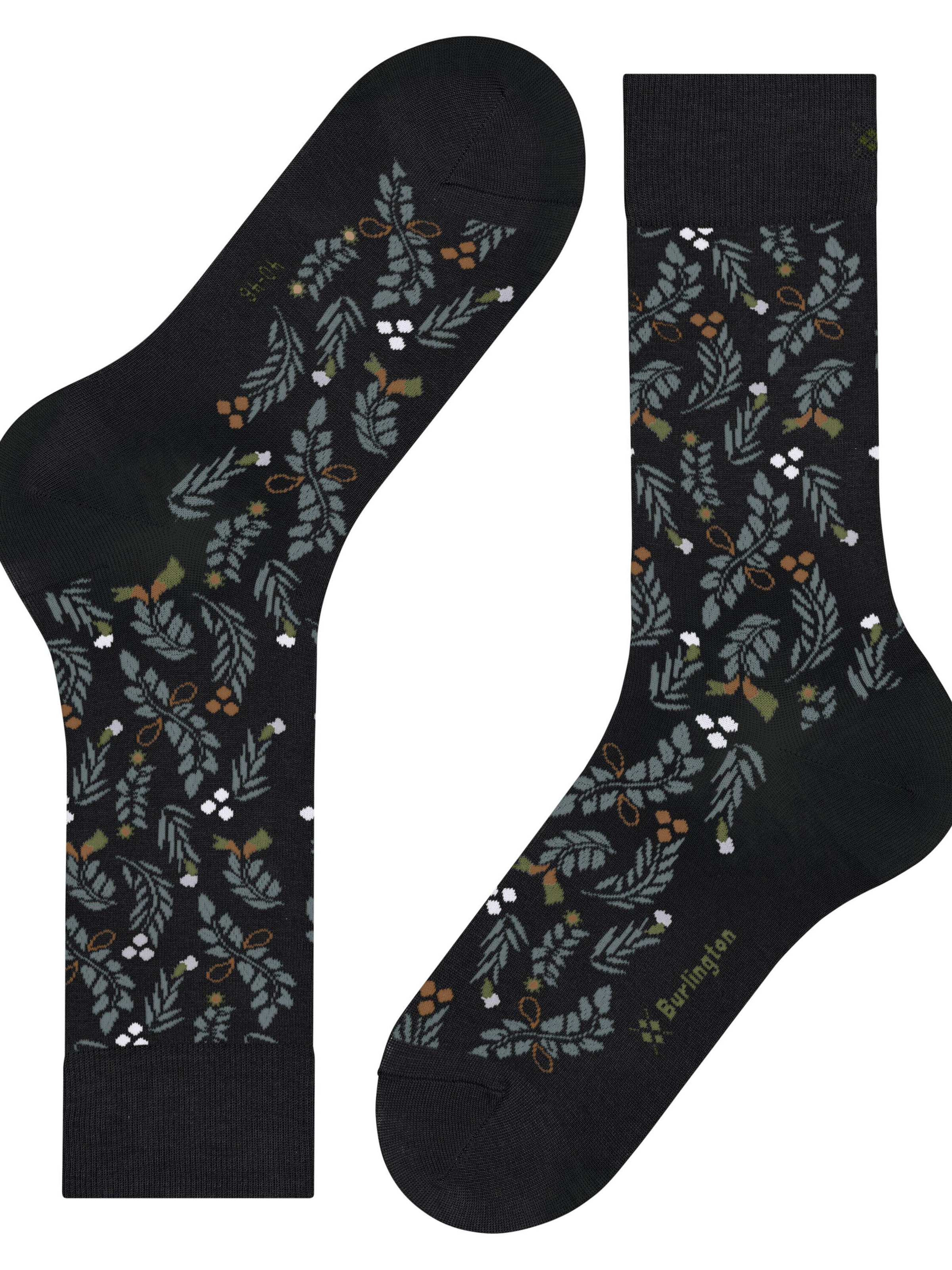BURLINGTON Socken 'Bloomingday'‌‌‌‌‌‌‌ in Schwarz