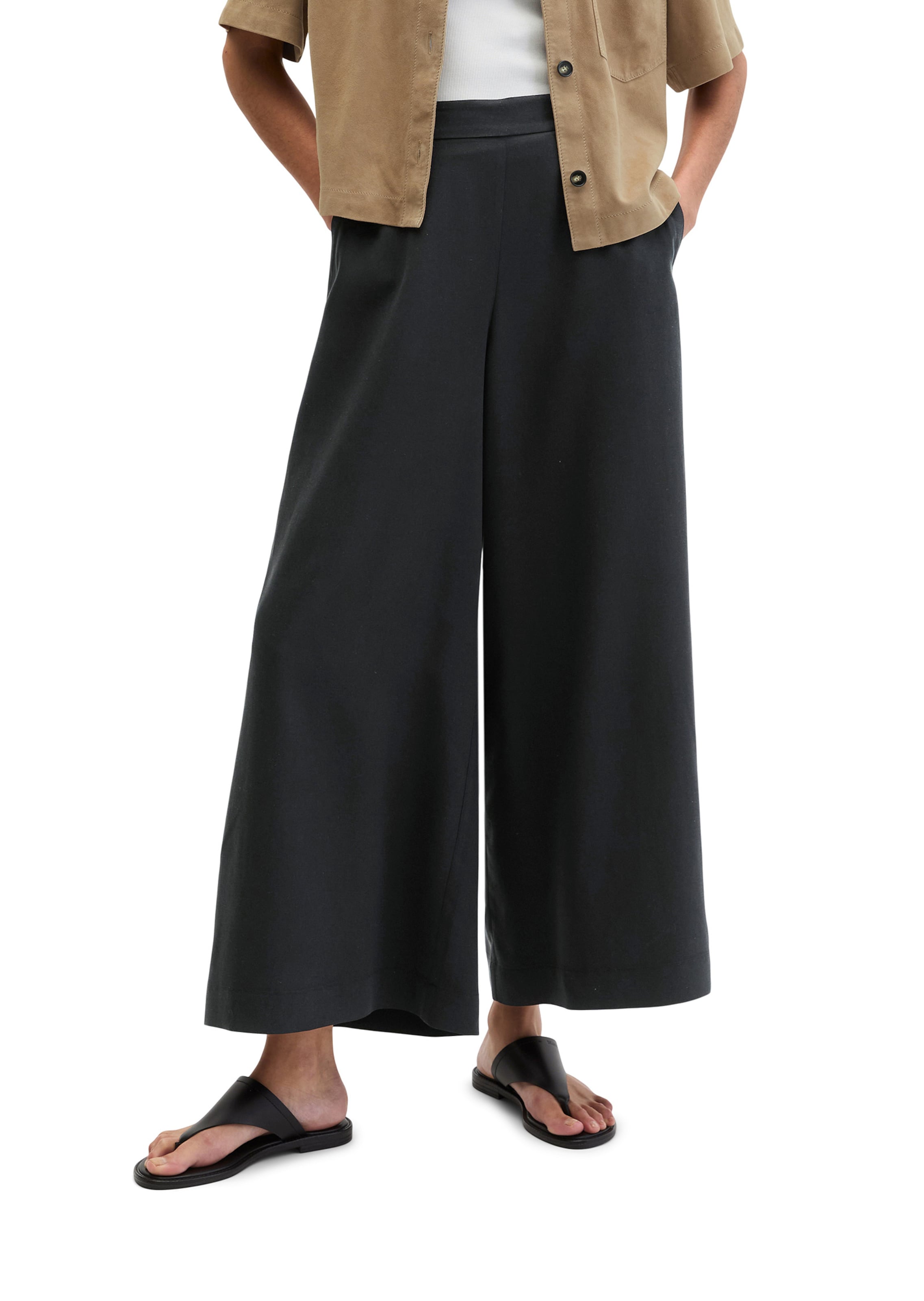 Wide Leg Pantalon Marc O'Polo en noir : devant