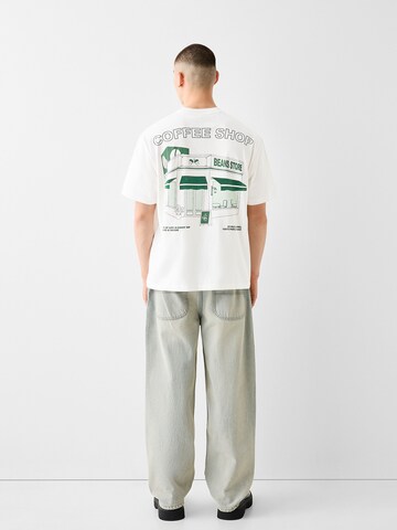 T-Shirt Bershka en blanc
