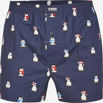 Boxers 'X-Mas' Happy Shorts en bleu : devant