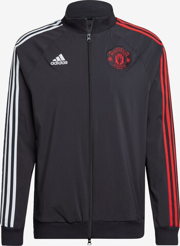 ADIDAS PERFORMANCE Athletic Jacket 'Manchester United Travel' in Black: front