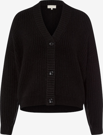 Les Lunes Gebreid vest 'Margoot' in Zwart: voorkant