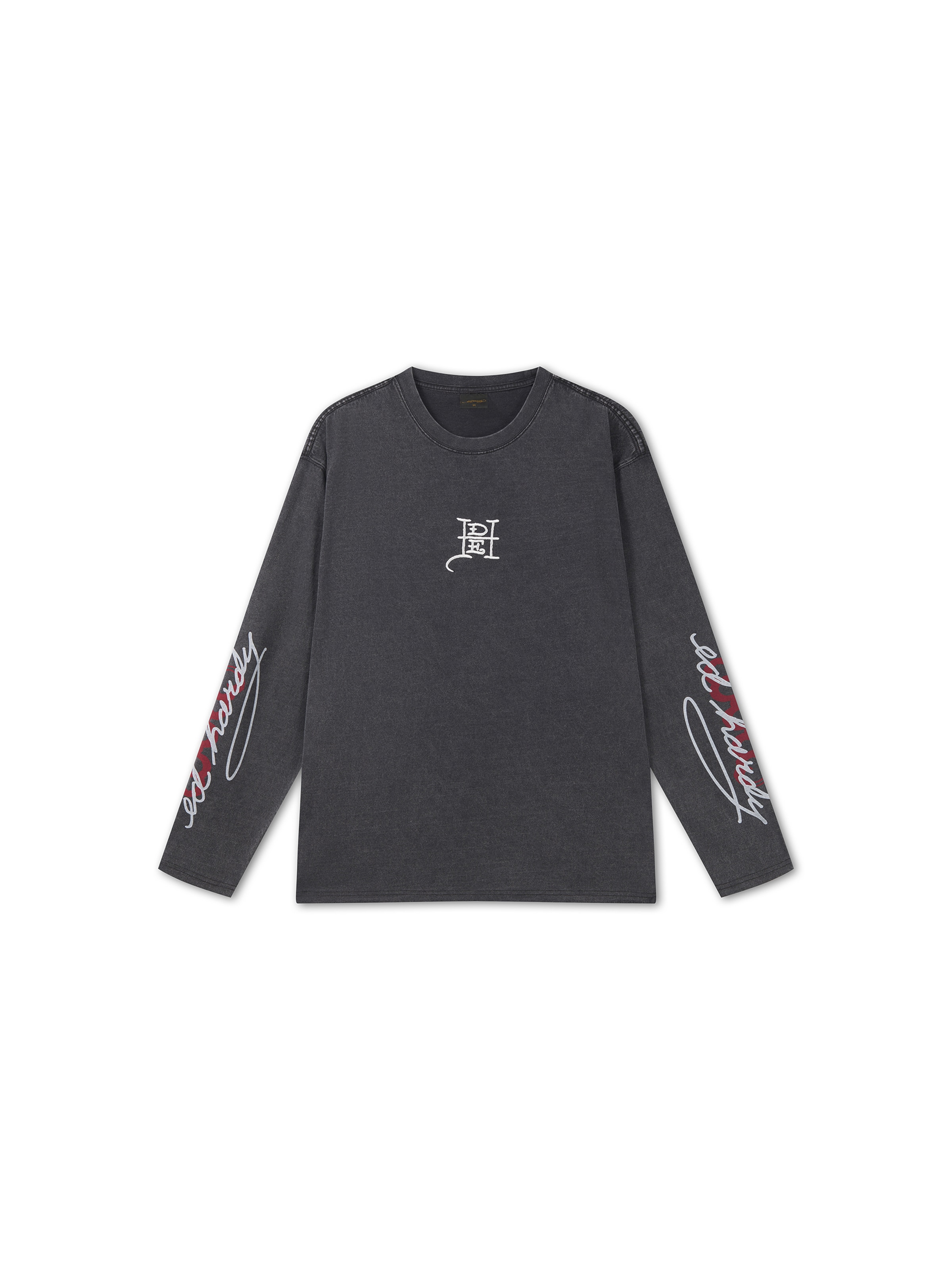 Ed Hardy T-shirt 'Flying Twin Dragon' i grå: framsida