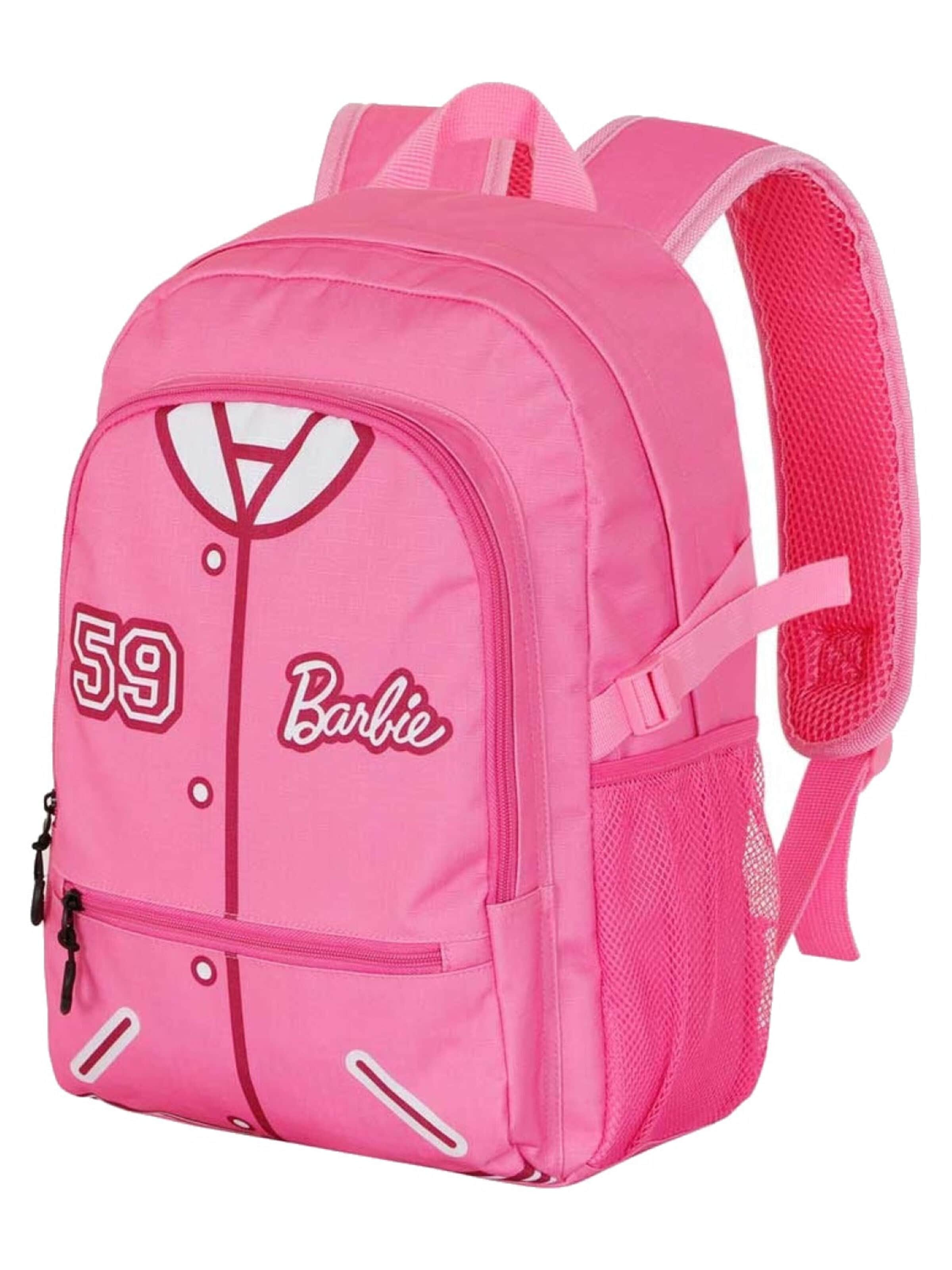 BARBIE Backpack 'Barbie Rugzak Dames Meisjes 3 Vakken Laptop Tablet Vak Hoogte 44cm' in Pink