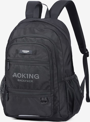 Aoking Rucksack in Schwarz: Vorderseite